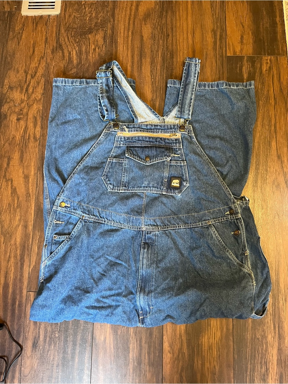 Berne Bib Overalls Mens 48x30 Blue Denim Unlined Relaxed Fit Utility Workwear